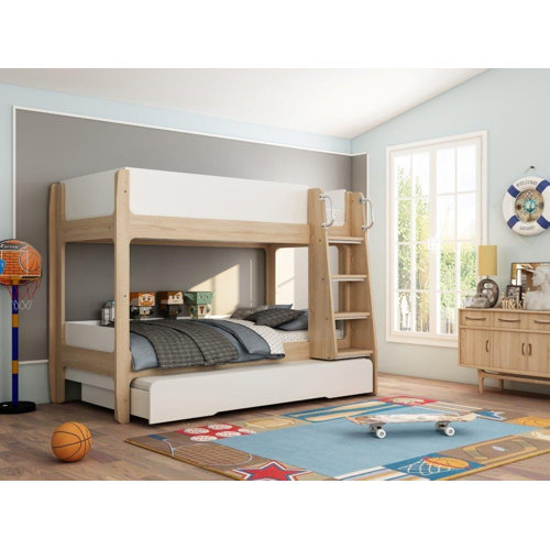 Harriet Bee Harrington Single (3') Triple Sleeper Bunk Bed with Trundle by Harriet Bee Wayfair